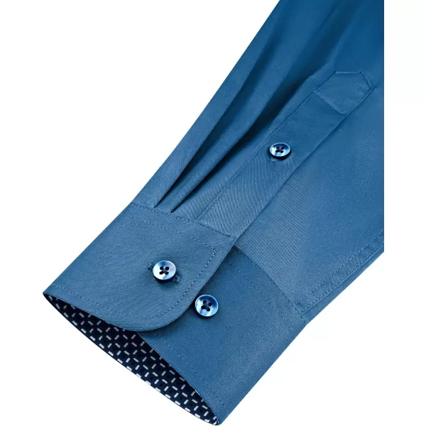 J.VER Men's Casual Long Sleeve Stretch Dress Shirt Wrinkle-Free Regular Fit Button Down Shirts