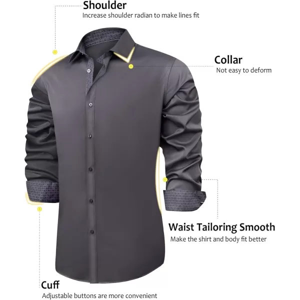 J.VER Men's Casual Long Sleeve Stretch Dress Shirt Wrinkle-Free Regular Fit Button Down Shirts