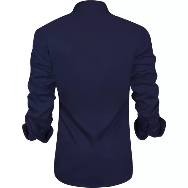 J.VER Men's Casual Long Sleeve Stretch Dress Shirt Wrinkle-Free Regular Fit Button Down Shirts