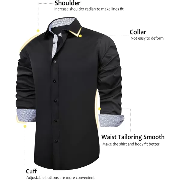 J.VER Men's Casual Long Sleeve Stretch Dress Shirt Wrinkle-Free Regular Fit Button Down Shirts