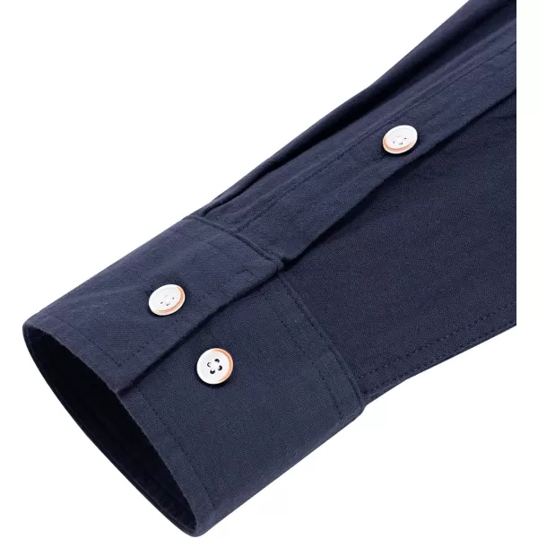 J.VER Men's Cotton Linen Long Sleeve Shirts Casual Button Down Banded Collar Shirt Beach Summer Tops with Pocket