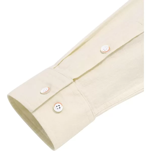 J.VER Men's Cotton Linen Long Sleeve Shirts Casual Button Down Banded Collar Shirt Beach Summer Tops with Pocket