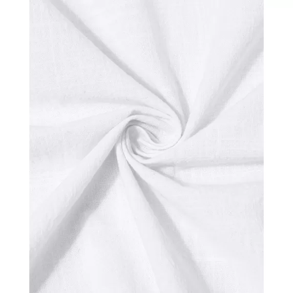 J.VER Men's Cotton Linen Long Sleeve Shirts Casual Button Down Banded Collar Shirt Beach Summer Tops with Pocket