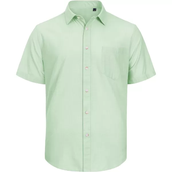 J.VER Men's Cotton Linen Short Sleeve Shirts Casual Lightweight Button Down Shirts Vacation Beach Summer Tops with Pocket
