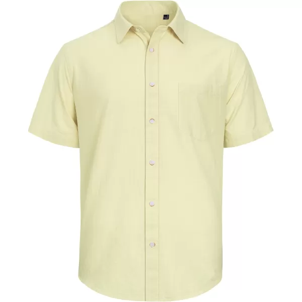 J.VER Men's Cotton Linen Short Sleeve Shirts Casual Lightweight Button Down Shirts Vacation Beach Summer Tops with Pocket