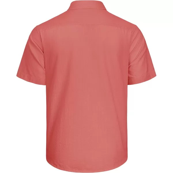 J.VER Men's Cotton Linen Short Sleeve Shirts Casual Lightweight Button Down Shirts Vacation Beach Summer Tops with Pocket