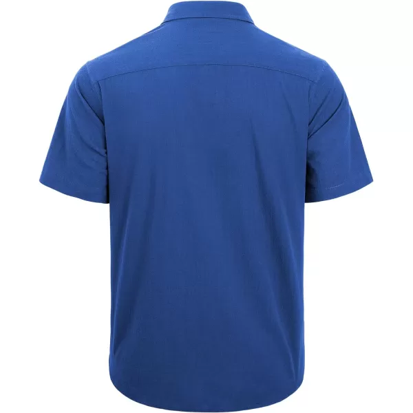 J.VER Men's Cotton Linen Short Sleeve Shirts Casual Lightweight Button Down Shirts Vacation Beach Summer Tops with Pocket