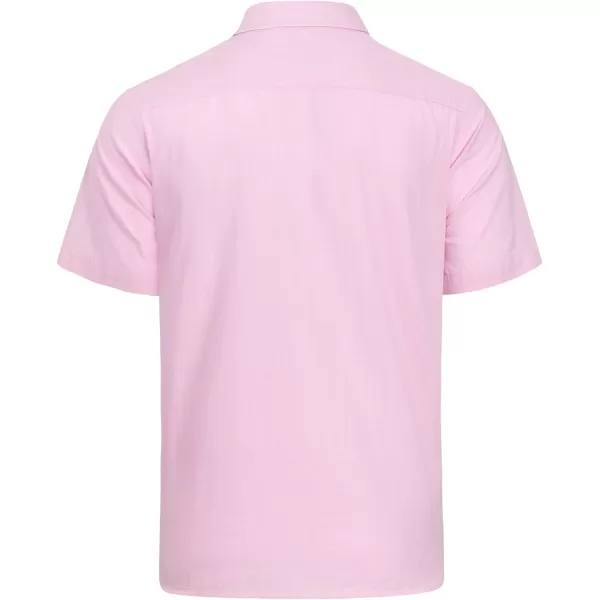 J.VER Men's Cotton Linen Short Sleeve Shirts Casual Lightweight Button Down Shirts Vacation Beach Summer Tops with Pocket