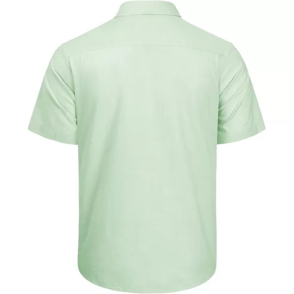 J.VER Men's Cotton Linen Short Sleeve Shirts Casual Lightweight Button Down Shirts Vacation Beach Summer Tops with Pocket