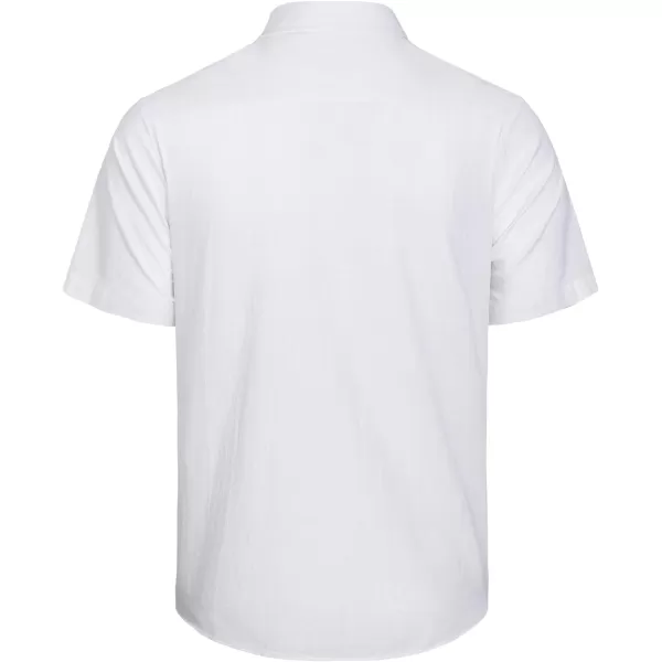 J.VER Men's Cotton Linen Short Sleeve Shirts Casual Lightweight Button Down Shirts Vacation Beach Summer Tops with Pocket