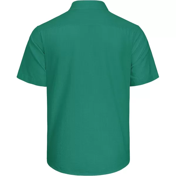 J.VER Men's Cotton Linen Short Sleeve Shirts Casual Lightweight Button Down Shirts Vacation Beach Summer Tops with Pocket