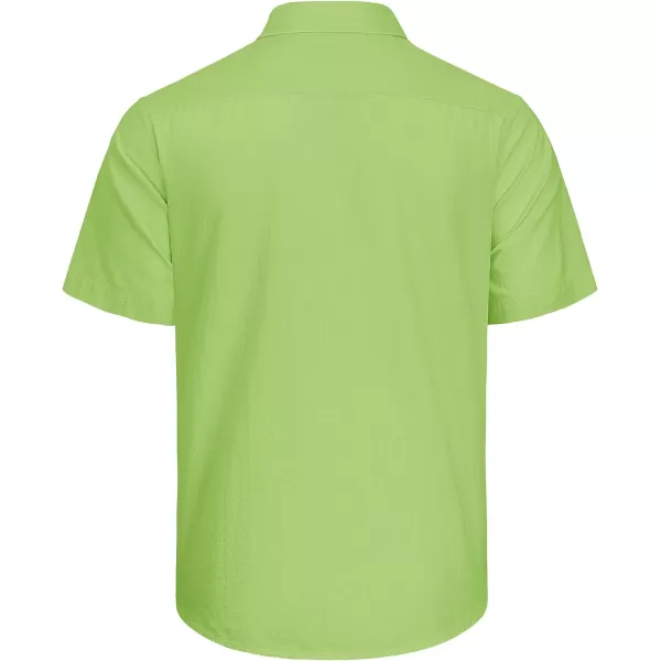 J.VER Men's Cotton Linen Short Sleeve Shirts Casual Lightweight Button Down Shirts Vacation Beach Summer Tops with Pocket