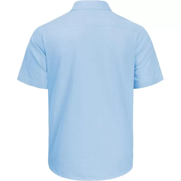 J.VER Men's Cotton Linen Short Sleeve Shirts Casual Lightweight Button Down Shirts Vacation Beach Summer Tops with Pocket