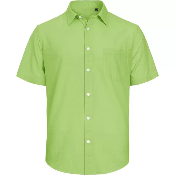 J.VER Men's Cotton Linen Short Sleeve Shirts Casual Lightweight Button Down Shirts Vacation Beach Summer Tops with Pocket