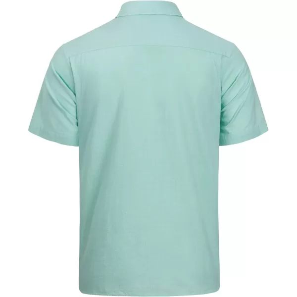 J.VER Men's Cotton Linen Short Sleeve Shirts Casual Lightweight Button Down Shirts Vacation Beach Summer Tops with Pocket