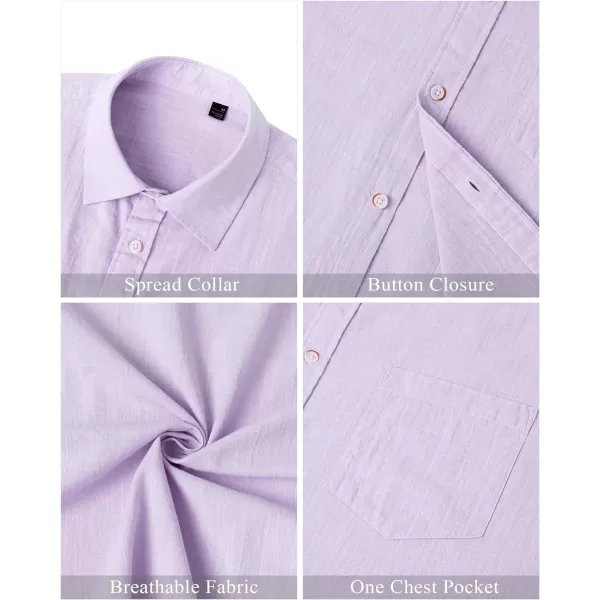 J.VER Men's Cotton Linen Short Sleeve Shirts Casual Lightweight Button Down Shirts Vacation Beach Summer Tops with Pocket