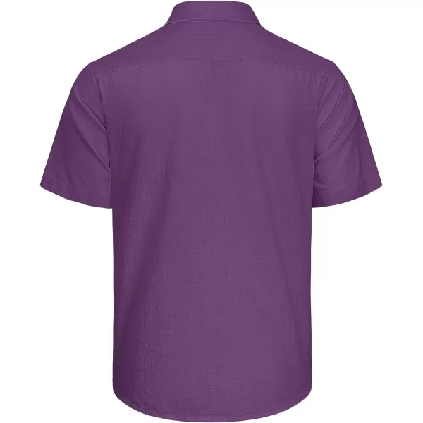 J.VER Men's Cotton Linen Short Sleeve Shirts Casual Lightweight Button Down Shirts Vacation Beach Summer Tops with Pocket