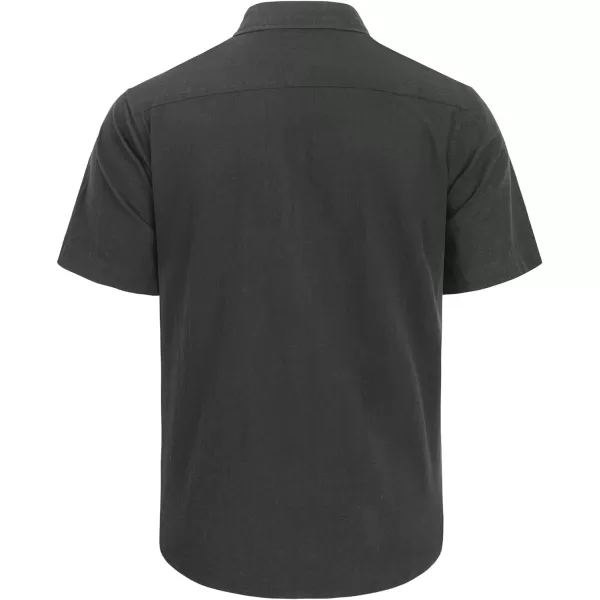 J.VER Men's Cotton Linen Short Sleeve Shirts Casual Lightweight Button Down Shirts Vacation Beach Summer Tops with Pocket