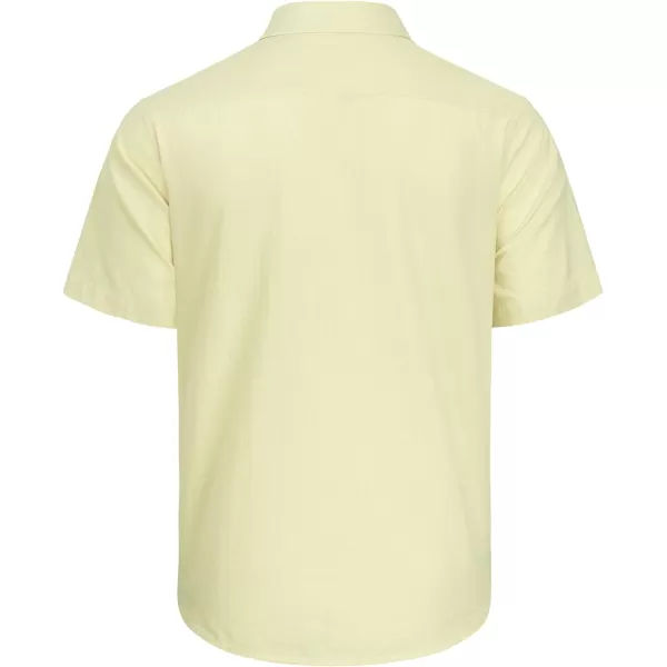 J.VER Men's Cotton Linen Short Sleeve Shirts Casual Lightweight Button Down Shirts Vacation Beach Summer Tops with Pocket