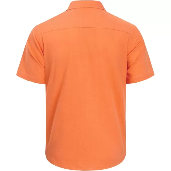J.VER Men's Cotton Linen Short Sleeve Shirts Casual Lightweight Button Down Shirts Vacation Beach Summer Tops with Pocket