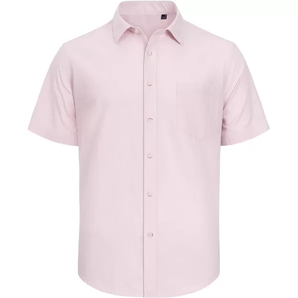 J.VER Men's Cotton Linen Short Sleeve Shirts Casual Lightweight Button Down Shirts Vacation Beach Summer Tops with Pocket