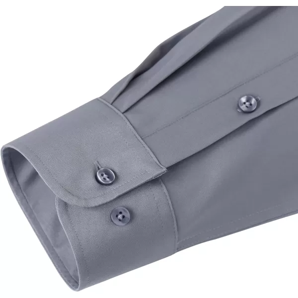 J.VER Men's Dress Shirts Solid Long Sleeve Stretch Wrinkle-Free Formal Shirt Business Casual Button Down Shirts