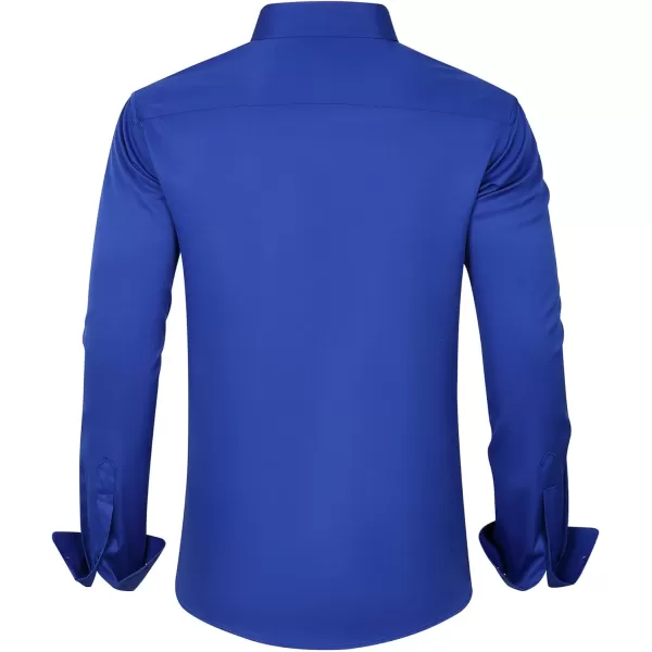 J.VER Men's Dress Shirts Solid Long Sleeve Stretch Wrinkle-Free Formal Shirt Business Casual Button Down Shirts
