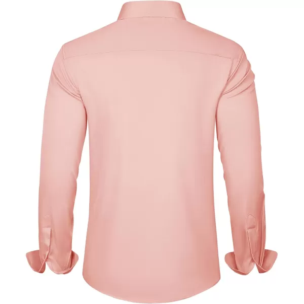 J.VER Men's Dress Shirts Solid Long Sleeve Stretch Wrinkle-Free Formal Shirt Business Casual Button Down Shirts