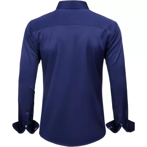 J.VER Men's Dress Shirts Solid Long Sleeve Stretch Wrinkle-Free Formal Shirt Business Casual Button Down Shirts