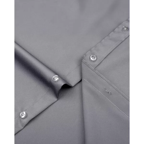 J.VER Men's Dress Shirts Solid Long Sleeve Stretch Wrinkle-Free Formal Shirt Business Casual Button Down Shirts
