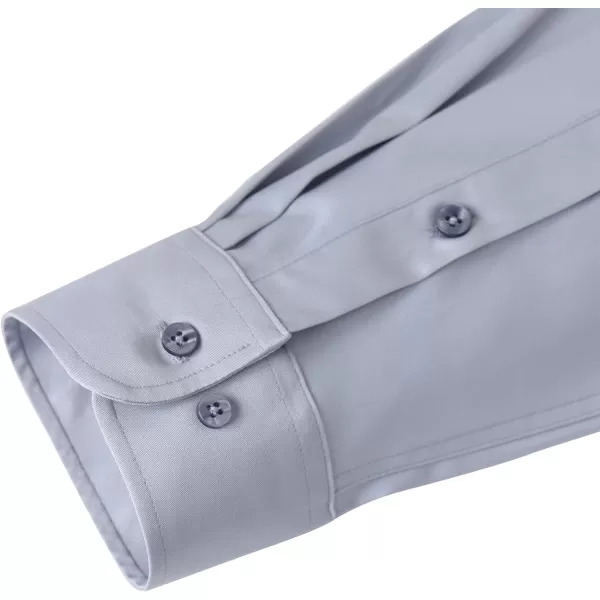 J.VER Men's Dress Shirts Solid Long Sleeve Stretch Wrinkle-Free Formal Shirt Business Casual Button Down Shirts