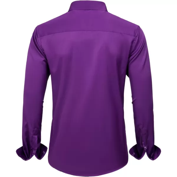J.VER Men's Dress Shirts Solid Long Sleeve Stretch Wrinkle-Free Formal Shirt Business Casual Button Down Shirts