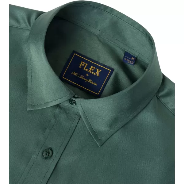 J.VER Men's Dress Shirts Solid Long Sleeve Stretch Wrinkle-Free Formal Shirt Business Casual Button Down Shirts