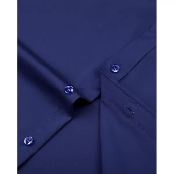 J.VER Men's Dress Shirts Solid Long Sleeve Stretch Wrinkle-Free Formal Shirt Business Casual Button Down Shirts