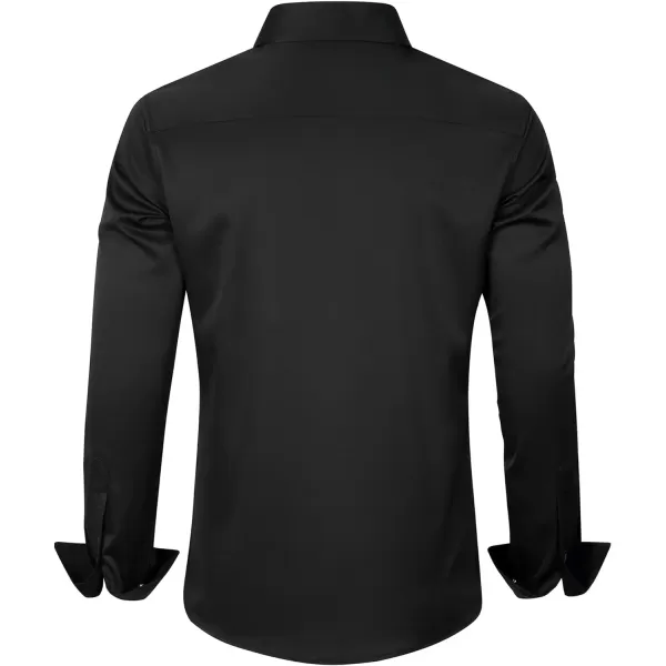 J.VER Men's Dress Shirts Solid Long Sleeve Stretch Wrinkle-Free Formal Shirt Business Casual Button Down Shirts