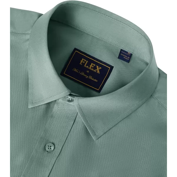 J.VER Men's Dress Shirts Solid Long Sleeve Stretch Wrinkle-Free Formal Shirt Business Casual Button Down Shirts