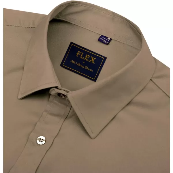 J.VER Men's Dress Shirts Solid Long Sleeve Stretch Wrinkle-Free Formal Shirt Business Casual Button Down Shirts