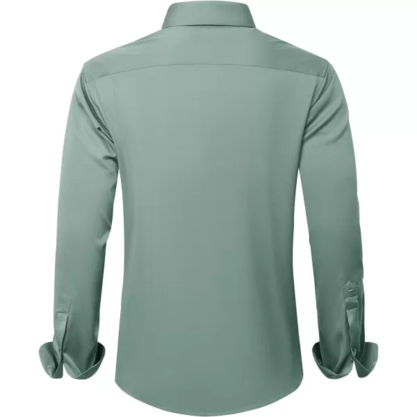 J.VER Men's Dress Shirts Solid Long Sleeve Stretch Wrinkle-Free Formal Shirt Business Casual Button Down Shirts
