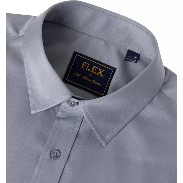 J.VER Men's Dress Shirts Solid Long Sleeve Stretch Wrinkle-Free Formal Shirt Business Casual Button Down Shirts