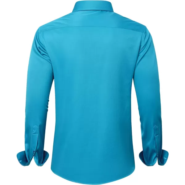 J.VER Men's Dress Shirts Solid Long Sleeve Stretch Wrinkle-Free Formal Shirt Business Casual Button Down Shirts