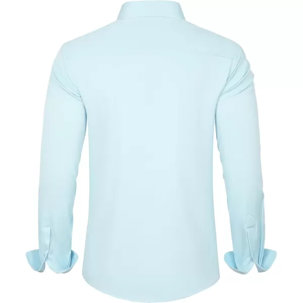 J.VER Men's Dress Shirts Solid Long Sleeve Stretch Wrinkle-Free Formal Shirt Business Casual Button Down Shirts