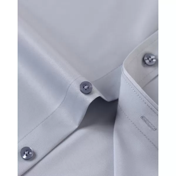 J.VER Men's Dress Shirts Solid Long Sleeve Stretch Wrinkle-Free Formal Shirt Business Casual Button Down Shirts