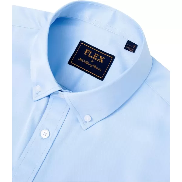 J.VER Men's Dress Shirts Solid Long Sleeve Stretch Wrinkle-Free Formal Shirt Business Casual Button Down Shirts