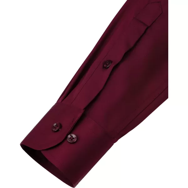 J.VER Men's Dress Shirts Solid Long Sleeve Stretch Wrinkle-Free Formal Shirt Business Casual Button Down Shirts