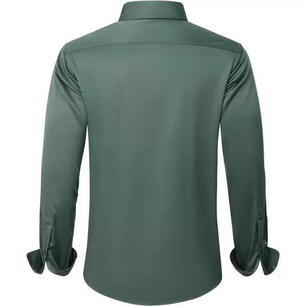J.VER Men's Dress Shirts Solid Long Sleeve Stretch Wrinkle-Free Formal Shirt Business Casual Button Down Shirts