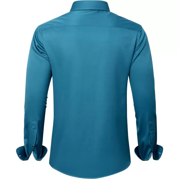 J.VER Men's Dress Shirts Solid Long Sleeve Stretch Wrinkle-Free Formal Shirt Business Casual Button Down Shirts