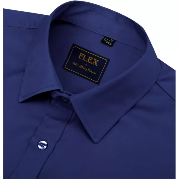 J.VER Men's Dress Shirts Solid Long Sleeve Stretch Wrinkle-Free Formal Shirt Business Casual Button Down Shirts