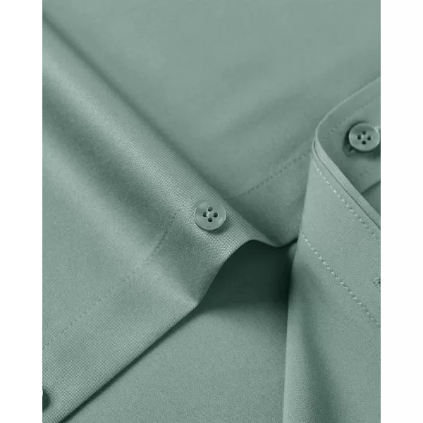 J.VER Men's Dress Shirts Solid Long Sleeve Stretch Wrinkle-Free Formal Shirt Business Casual Button Down Shirts