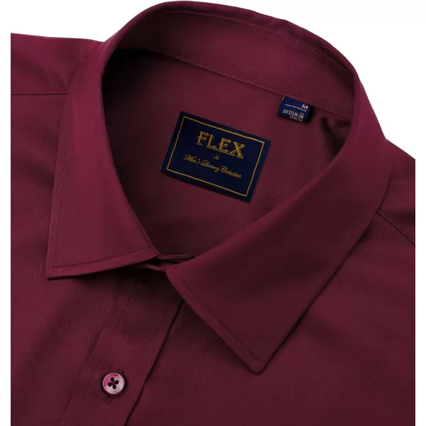 J.VER Men's Dress Shirts Solid Long Sleeve Stretch Wrinkle-Free Formal Shirt Business Casual Button Down Shirts