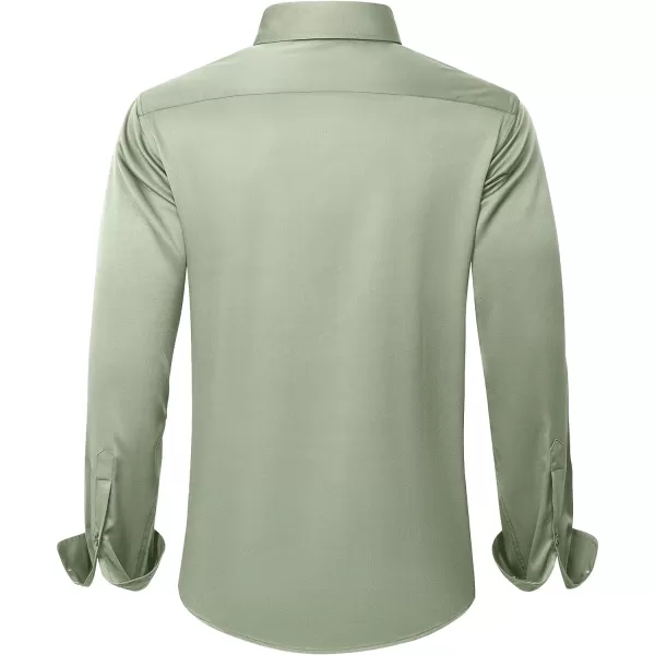 J.VER Men's Dress Shirts Solid Long Sleeve Stretch Wrinkle-Free Formal Shirt Business Casual Button Down Shirts